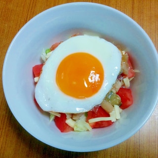 タコライス風♡鶏肉なす丼